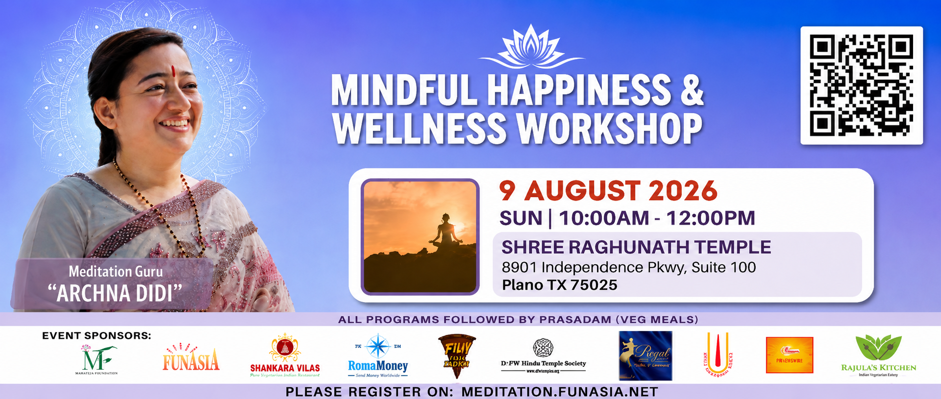 Mindful Happiness & Wellness Workshop with Archna Didi — Plano Sunday Session